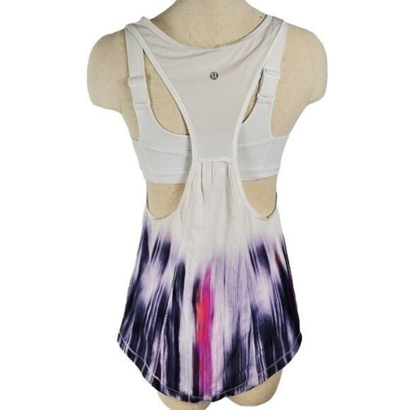 Lululemon water color purple White Built In Bra tank women's size 4 - Picture 2 of 8